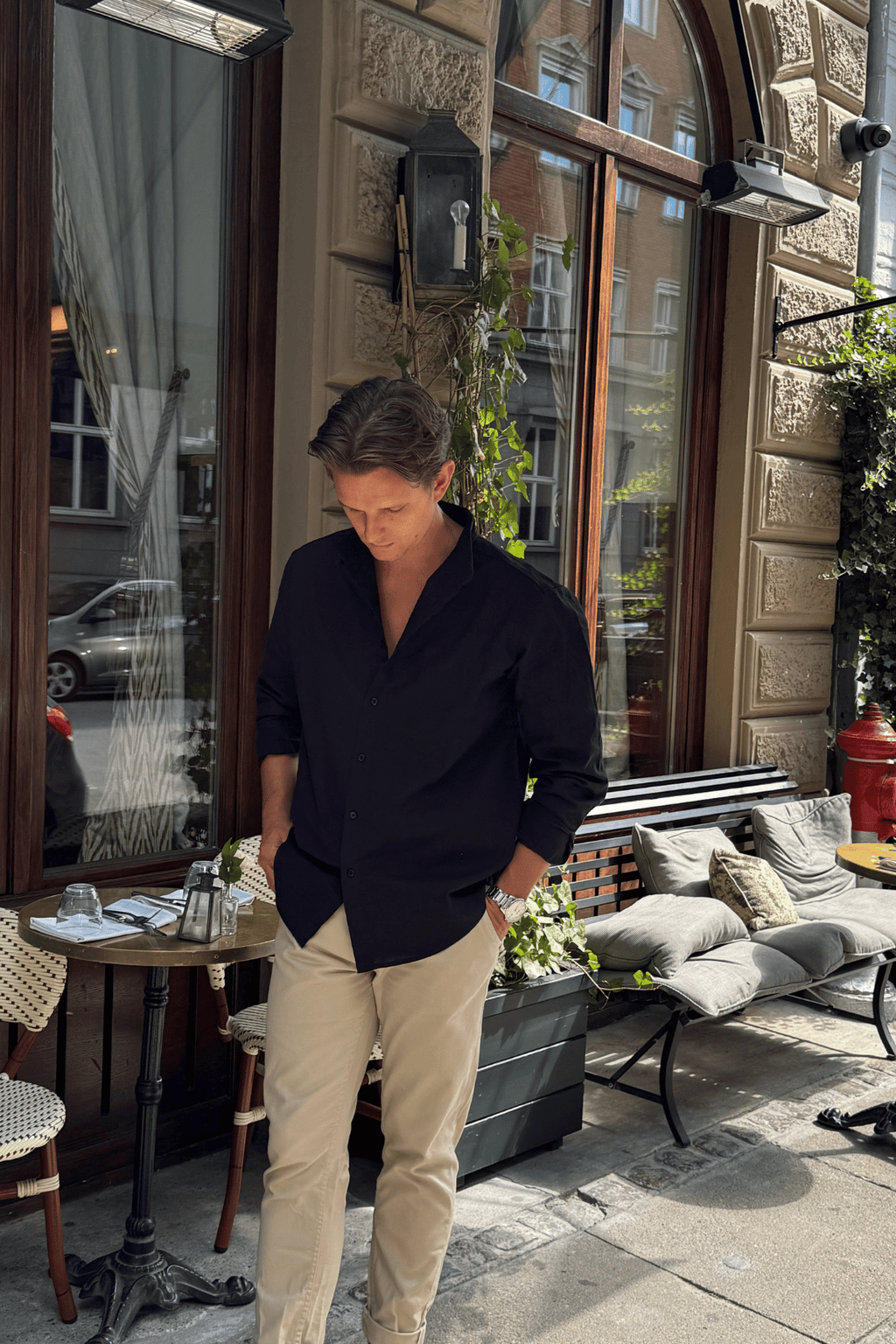 Camisa de lino - Negro