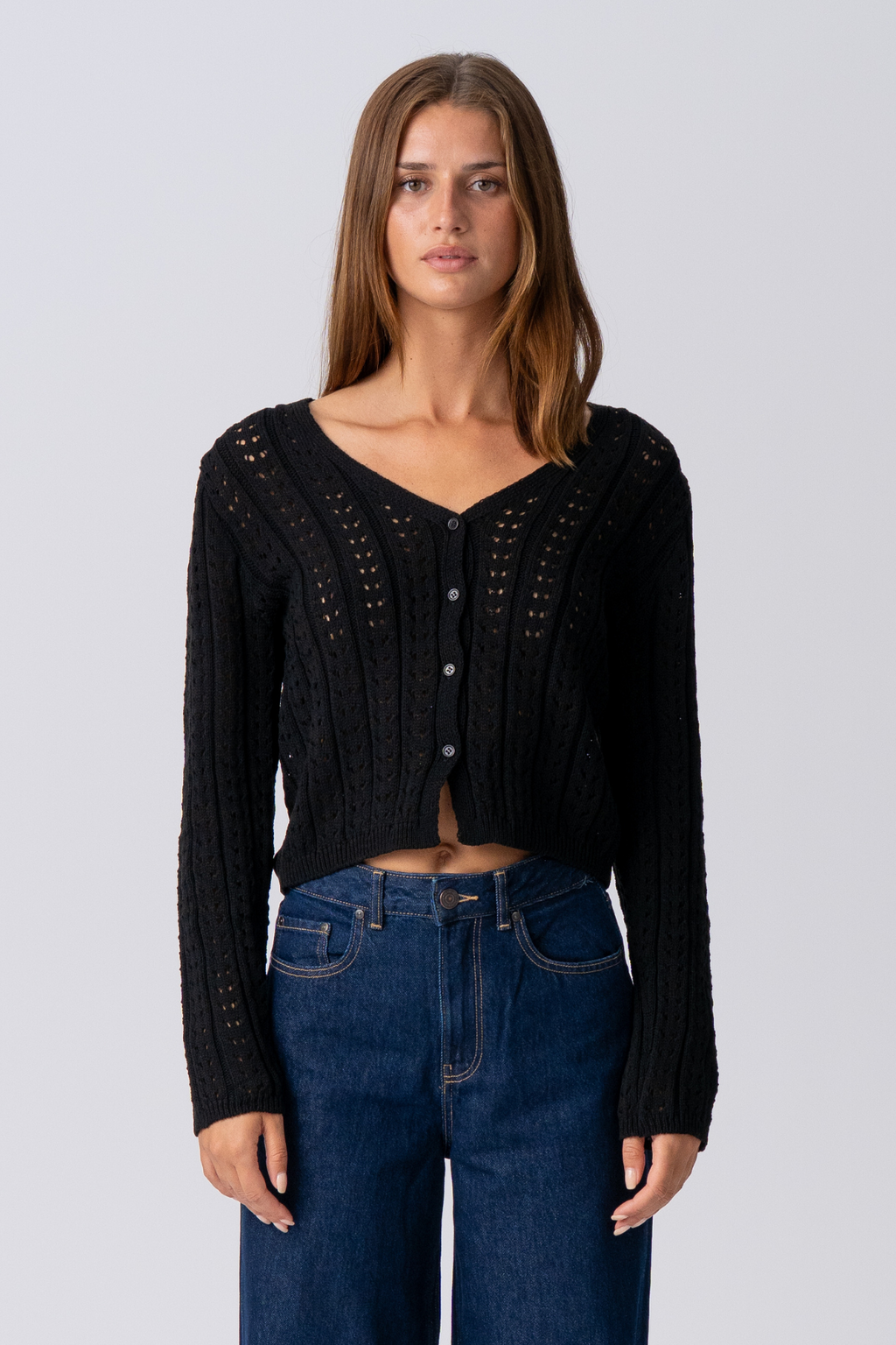Virginia Knit Cardigan - Negro