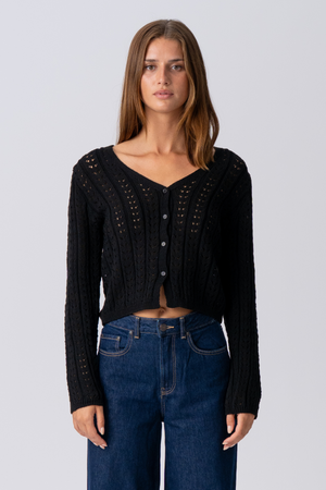 Virginia Knit Cardigan - Negro