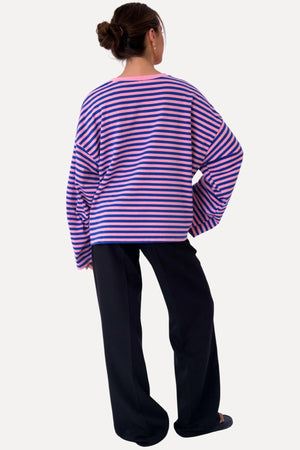 Blusa Cleo - Azul/Rosa
