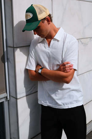 Atlas Textured Polo - White