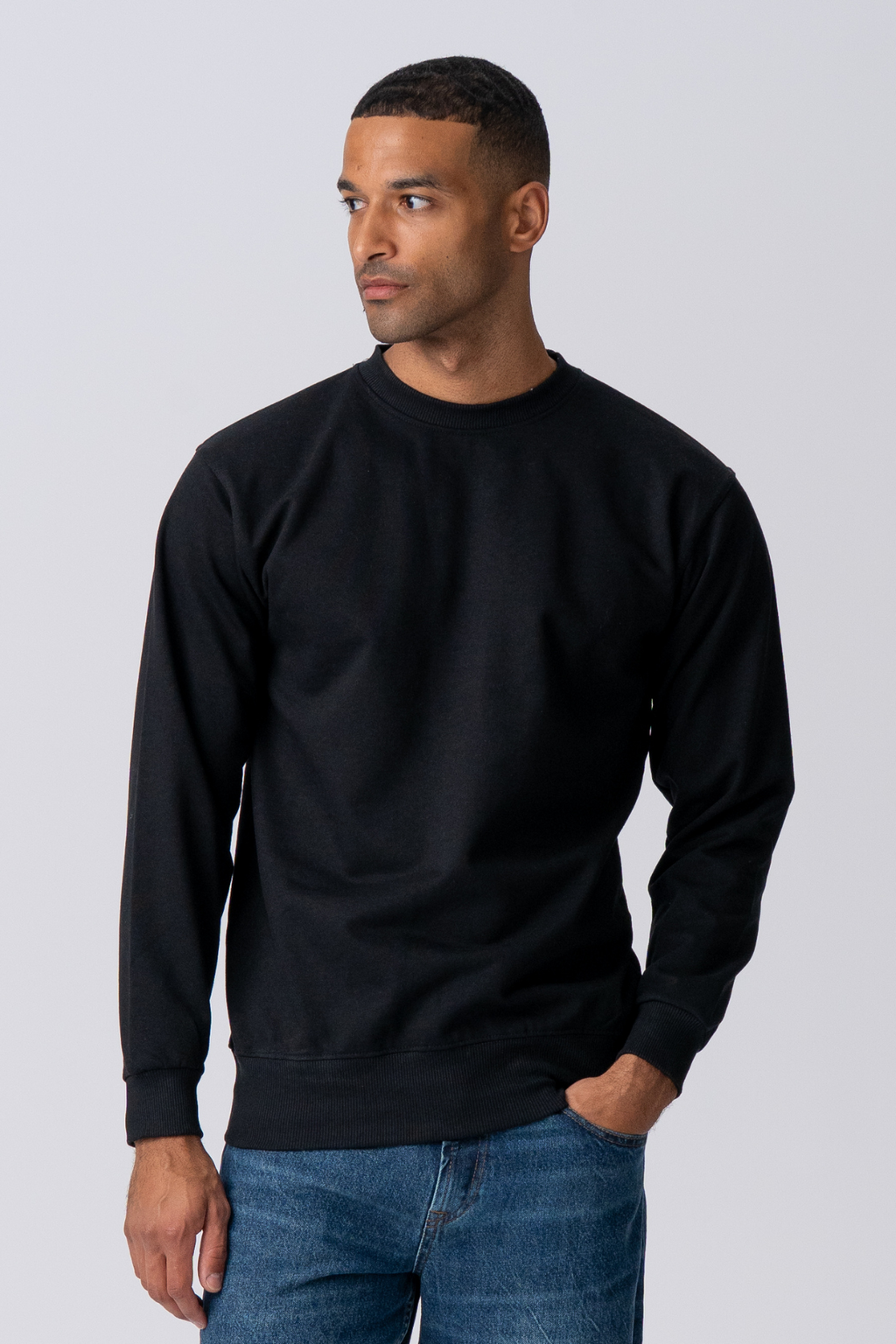 Camiseta esencial con cuello redondo - Negro