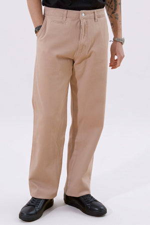 Chino recto de algodón - Beige