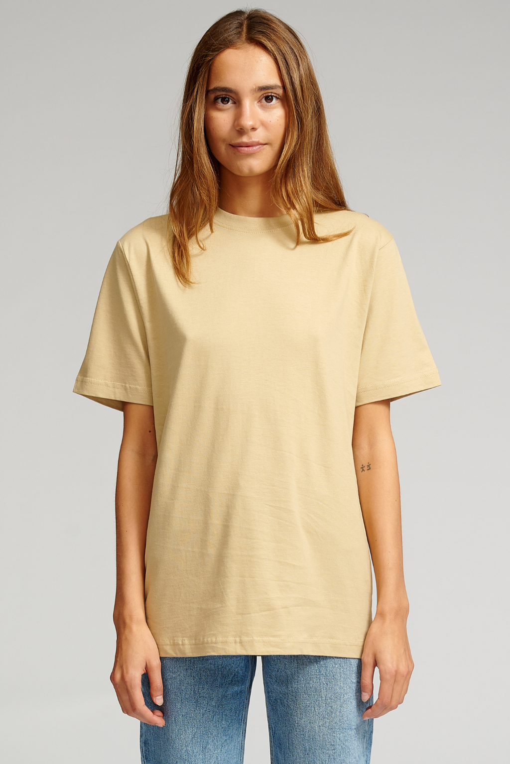 Camiseta de gran tamaño - beige