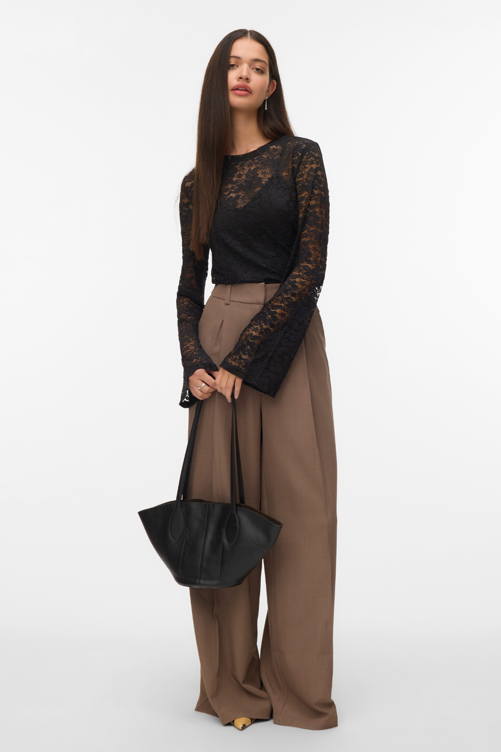 Kanya O -Neck Short Top - Negro