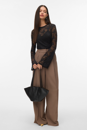 Kanya O -Neck Short Top - Negro