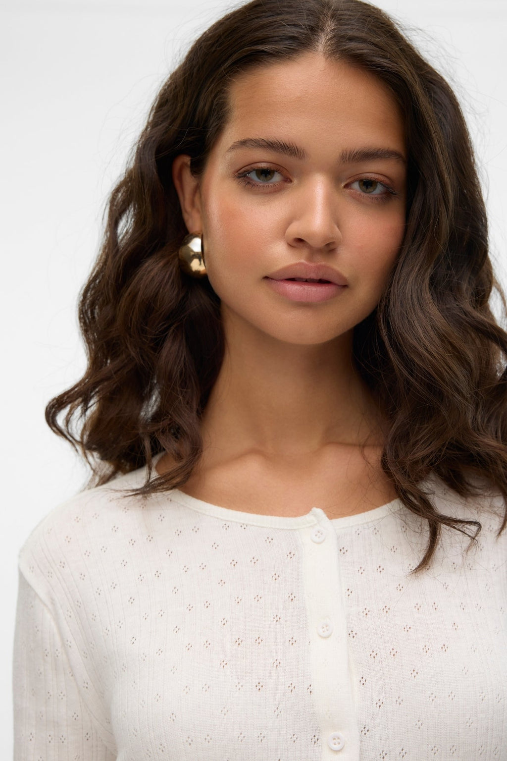 ISA Cárdigan de cuello O - Blancanieves