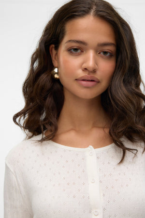 ISA Cárdigan de cuello O - Blancanieves