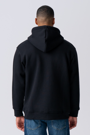 Sudadera con sudadera con cremallera relajada - negro