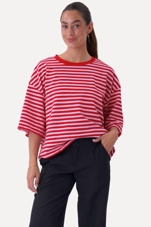 Camiseta Zoe - Rojo/Rosa claro