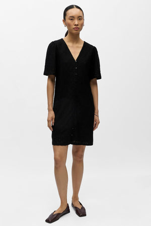 Jolly Tie Short Dress - Black