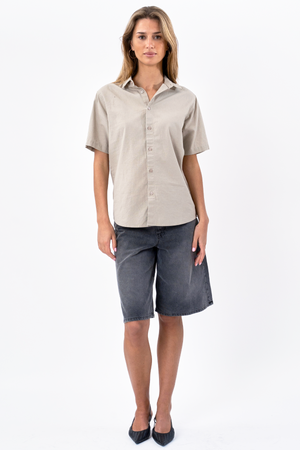 Camisa de lino de manga corta - arena