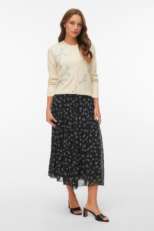 Cárdigan Camille con cuello redondo - Abedul