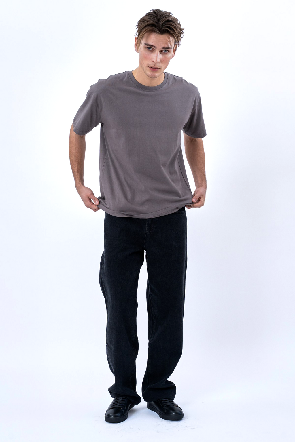 Camiseta boxy - Gris oscuro