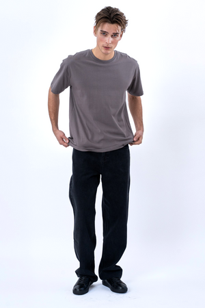 Camiseta boxy - Gris oscuro