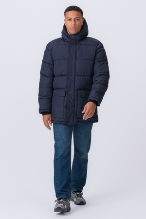 Long Puffer Jacket - Navy