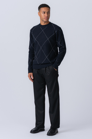 Isaac Wool Knit - Marina oscura