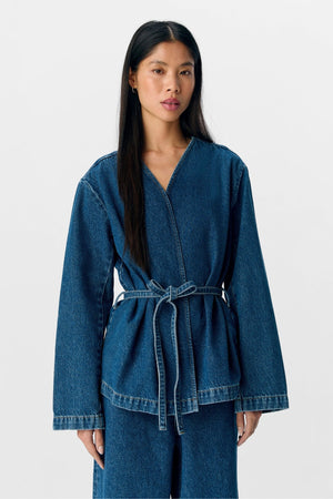 Mallie Blazer - Media Blue Denim