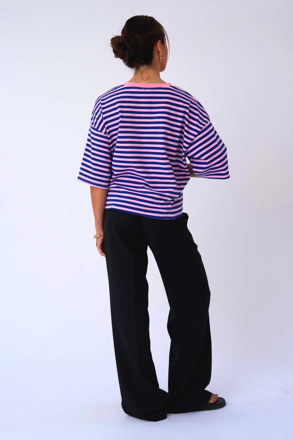 Zoe T-shirt - Blue/Light Pink