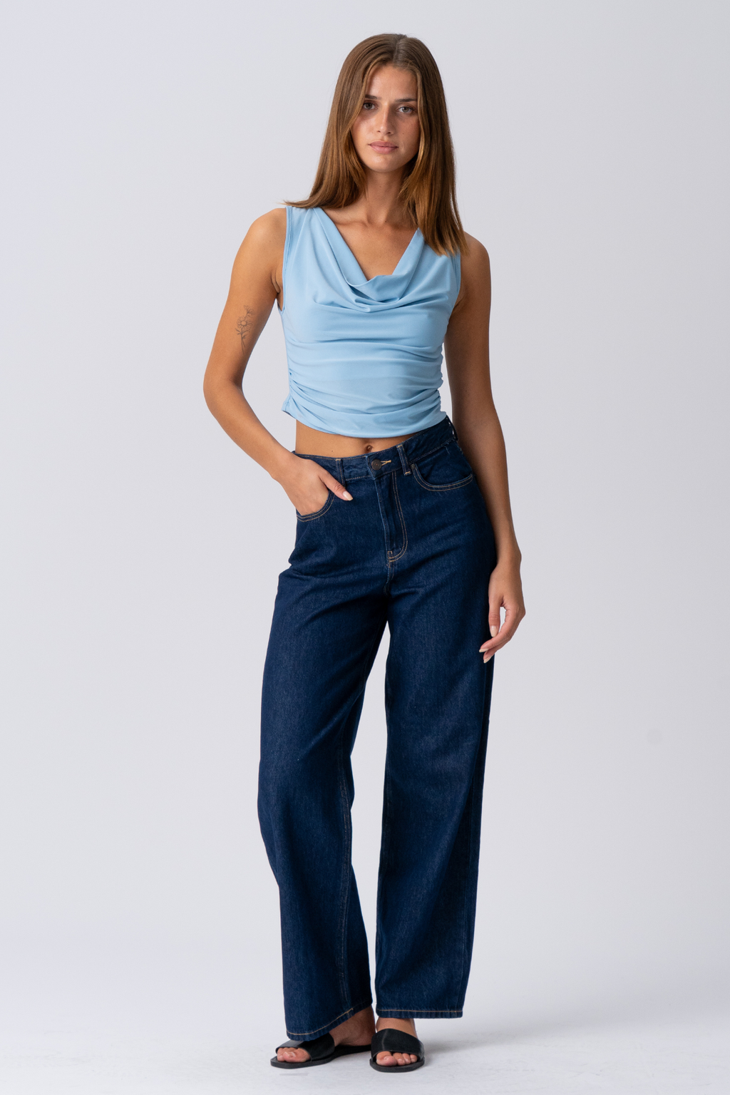 ELISA Waterfall Top - Azul claro