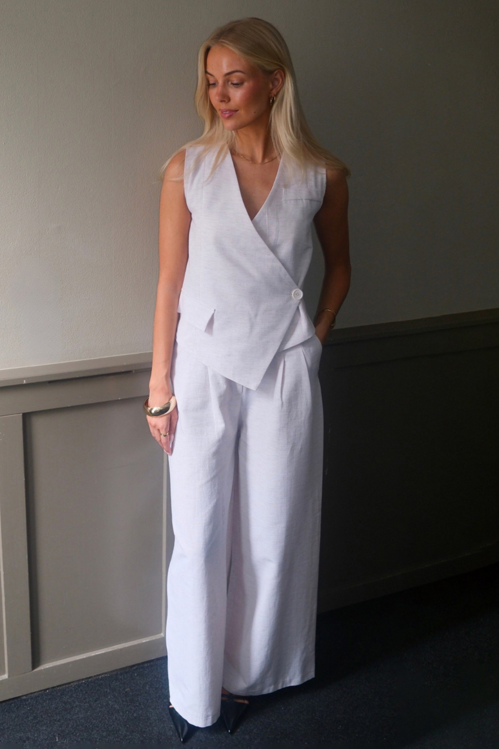 Melissa Wide Pants - Light Grey