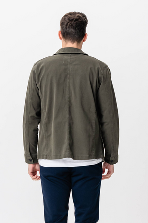 Overshirt de sarga - Oliva oscura