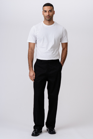 Chinos rectos de algodón - Negro