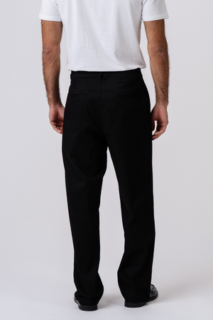 Chinos rectos de algodón - Negro