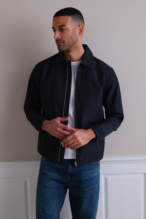 Chaqueta corta con cremallera - Azul marino