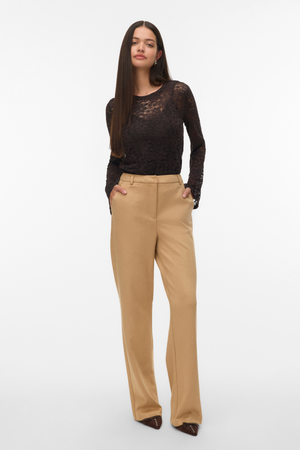 Kanya O -Neck Short Top - Chocolate Torte