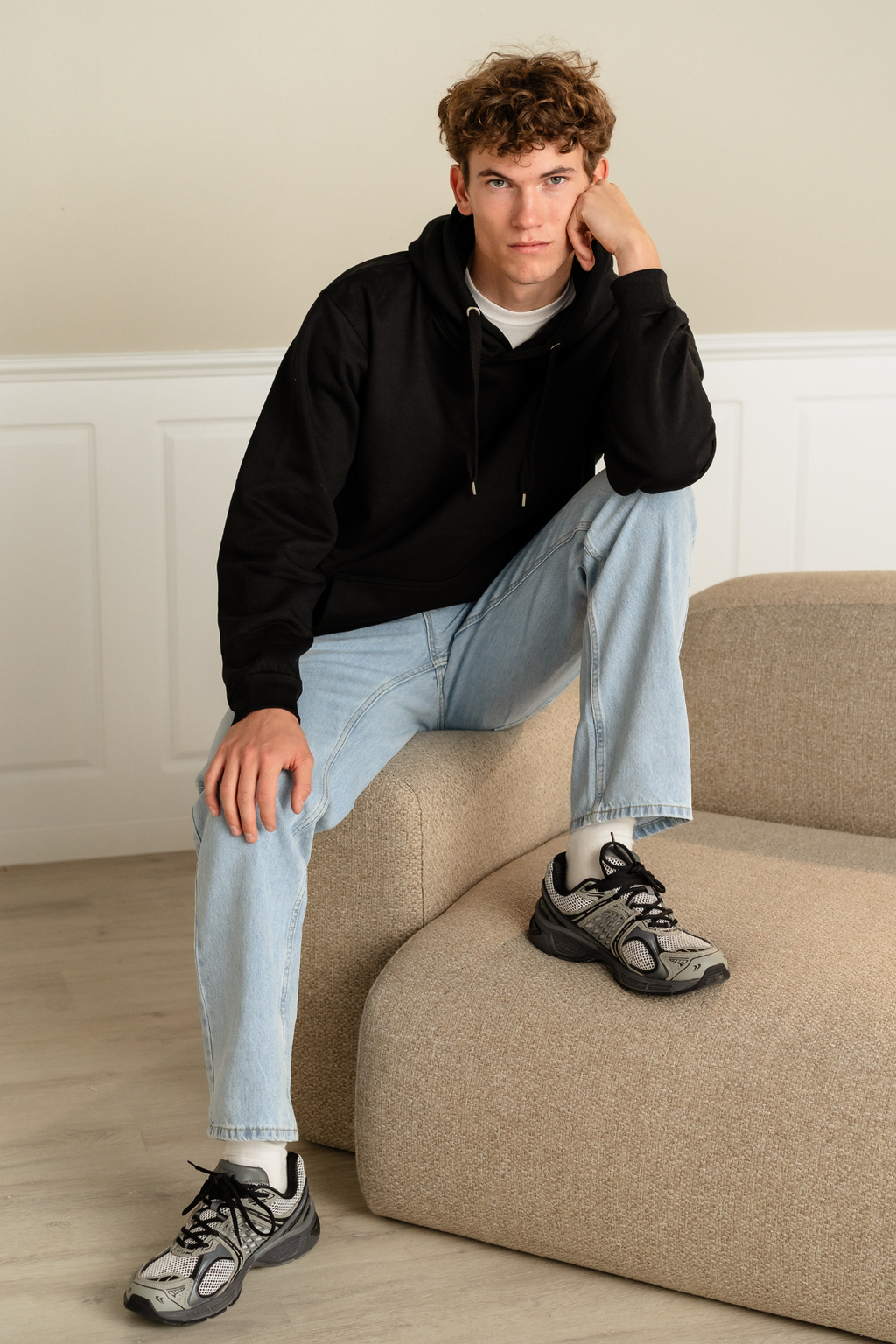Jeans de ajuste relajado - mezclilla azul claro