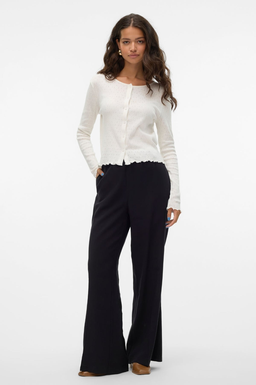 ISA Cárdigan de cuello O - Blancanieves