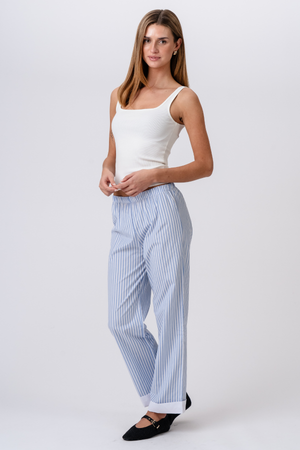Layla rayado Pants - Azul claro