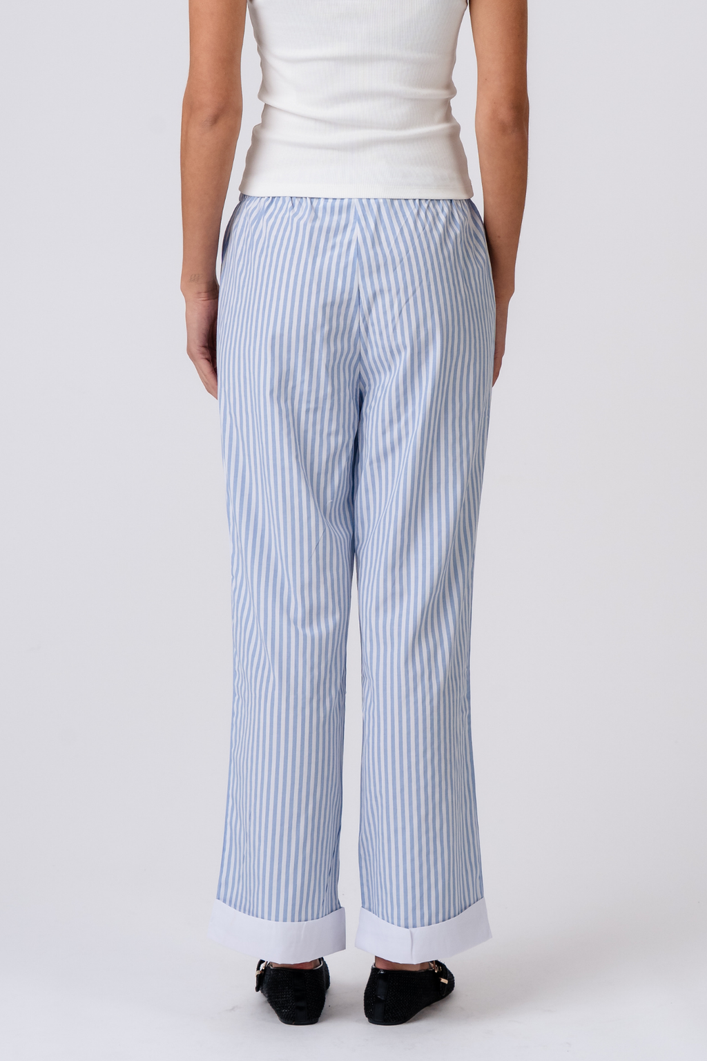 Layla rayado Pants - Azul claro