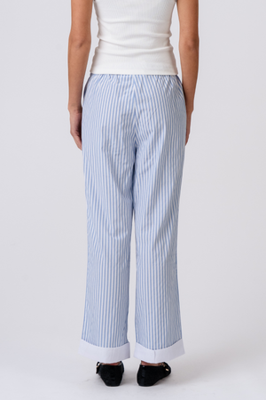 Layla rayado Pants - Azul claro