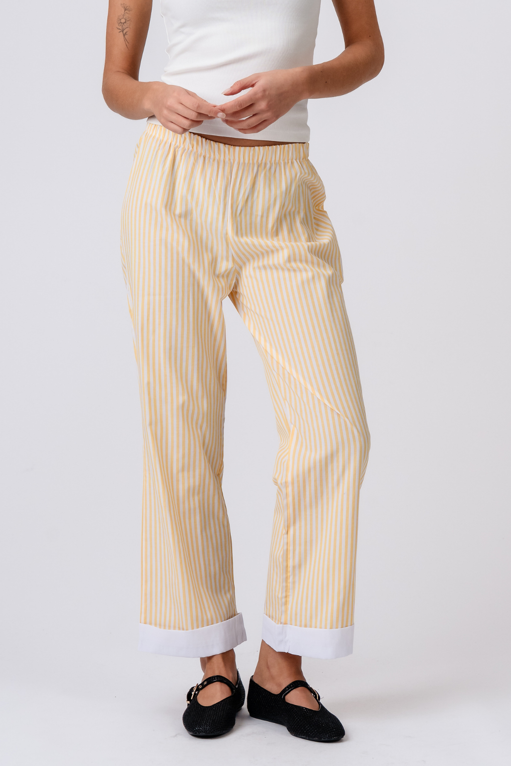 Layla rayado Pants - Amarillo