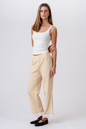 Layla rayado Pants - Amarillo