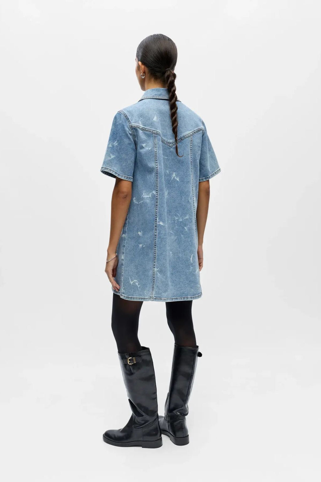 Claudia Short Denim Dress - Light Blue Denim