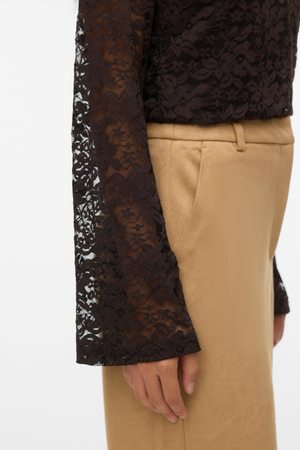 Kanya O -Neck Short Top - Chocolate Torte