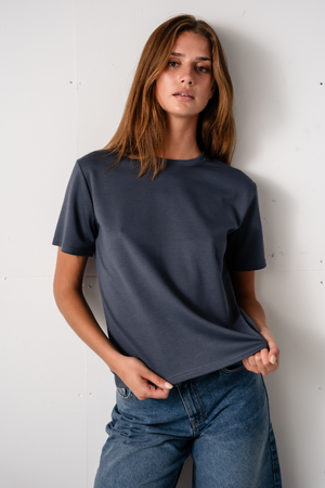 Camiseta suelta de Leah - gris