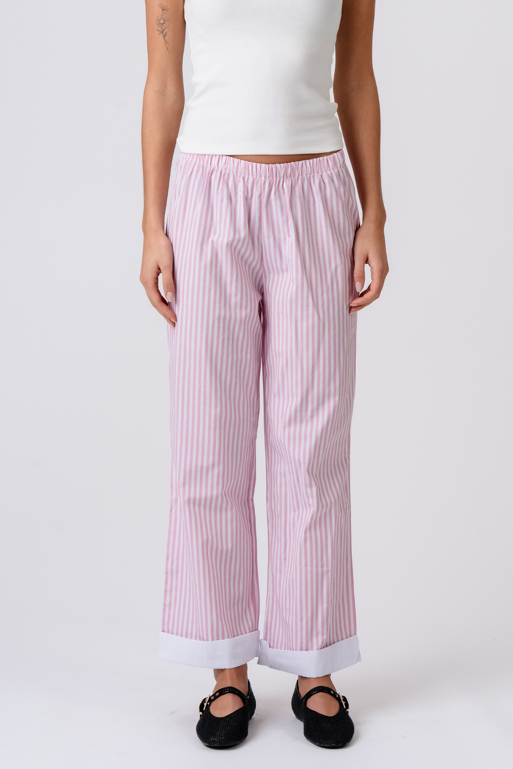 Layla rayado Pants - Rosa