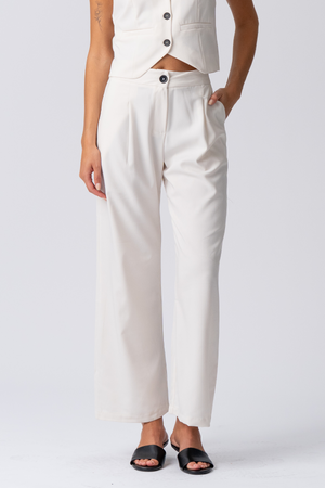 Natalie Pants - Beige ligero