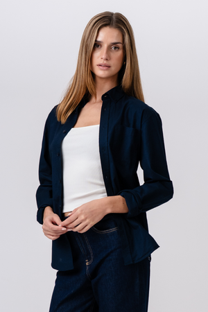 Boyfriend Oxford Shirt - Navy