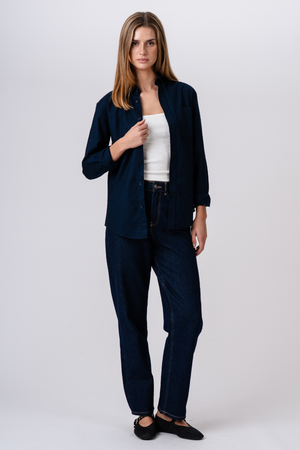 Boyfriend Oxford Shirt - Navy