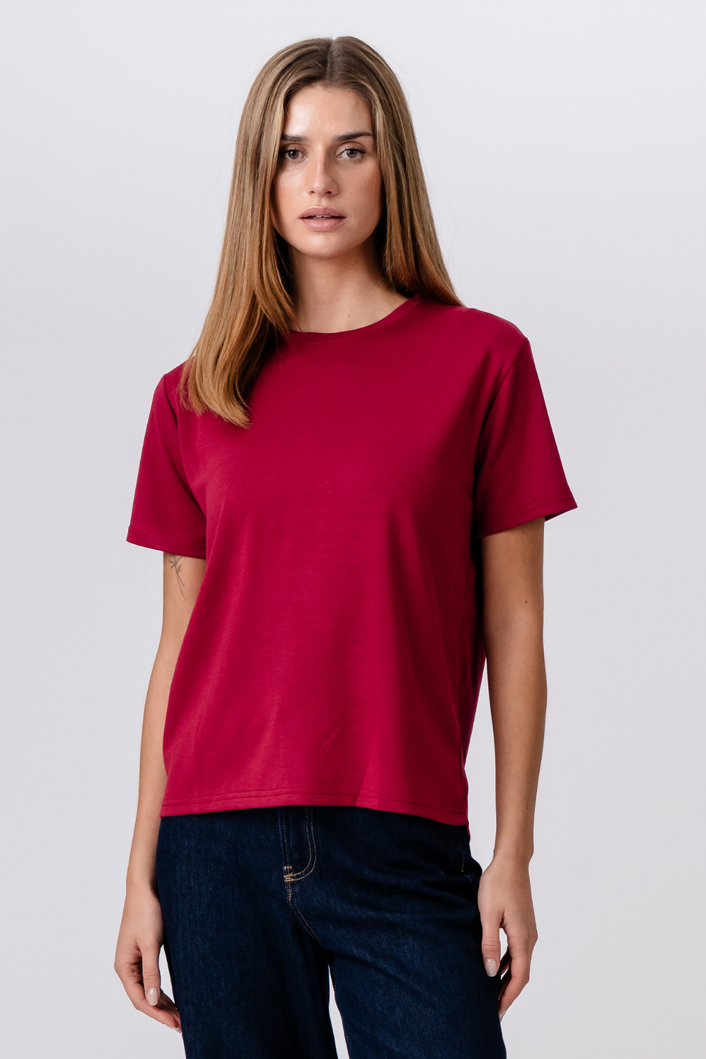 Camiseta Leah Loose - Borgoña