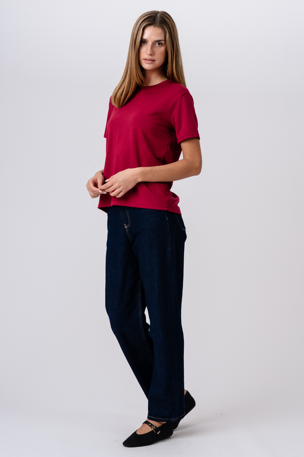 Camiseta Leah Loose - Borgoña