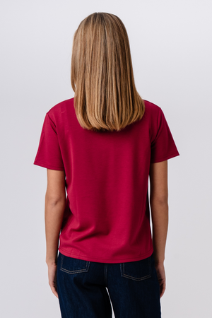 Camiseta Leah Loose - Borgoña