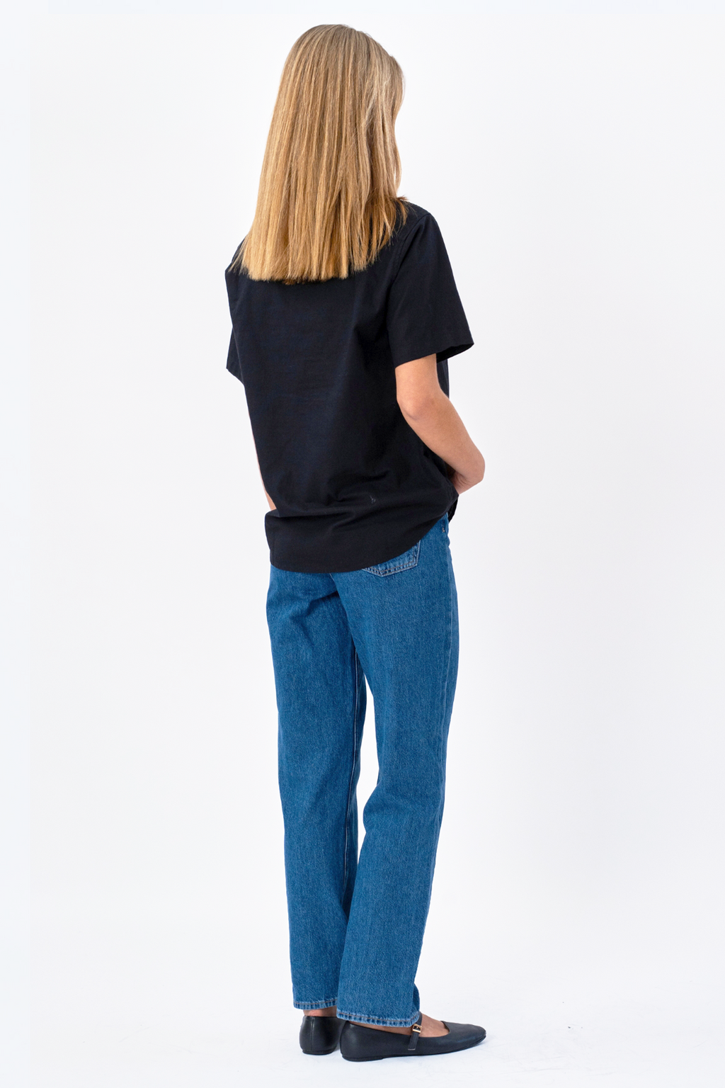 Camisa de lino de manga corta - Negro