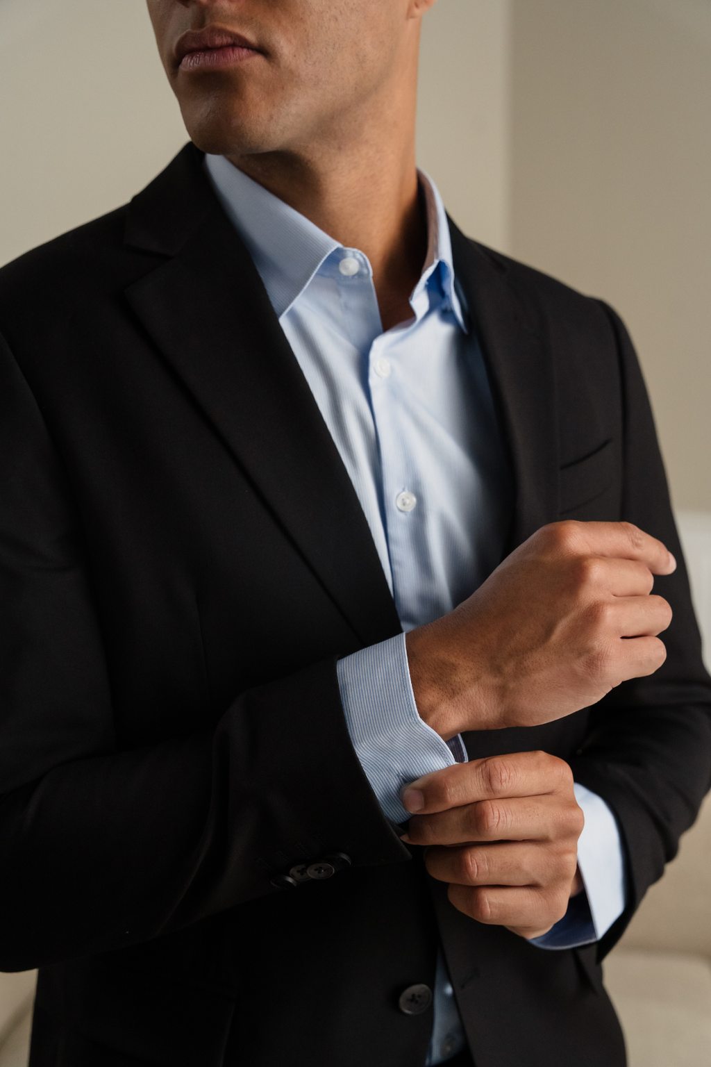 Premium Blazer de un solo pecho - Negro