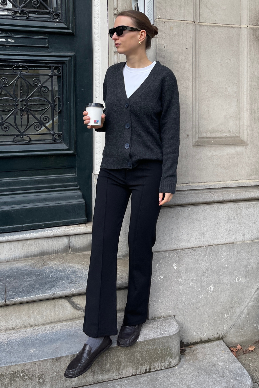 Cárdigan de punto - Melange gris oscuro